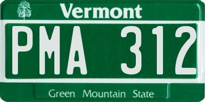 VT license plate PMA312