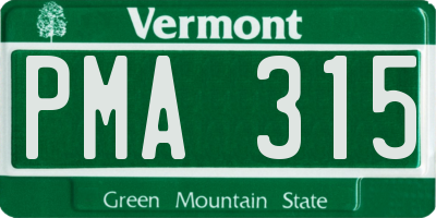 VT license plate PMA315