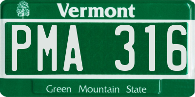 VT license plate PMA316