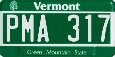VT license plate PMA317