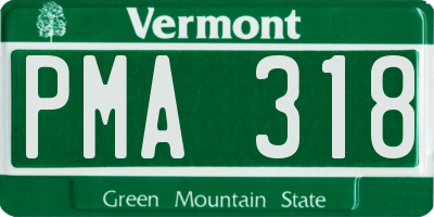 VT license plate PMA318