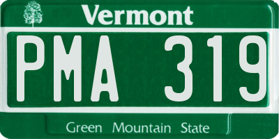 VT license plate PMA319