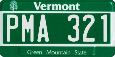 VT license plate PMA321