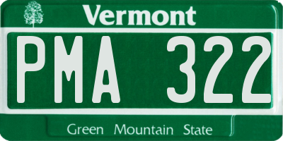 VT license plate PMA322
