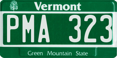 VT license plate PMA323