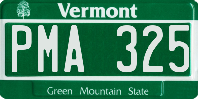 VT license plate PMA325