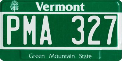 VT license plate PMA327