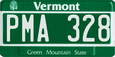 VT license plate PMA328