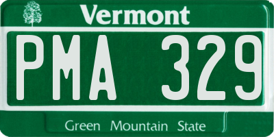 VT license plate PMA329