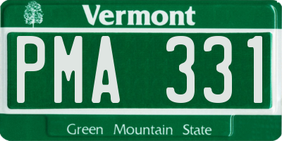 VT license plate PMA331