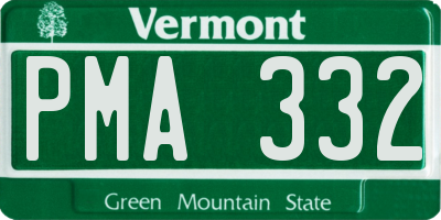 VT license plate PMA332