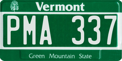 VT license plate PMA337