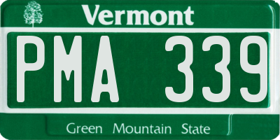VT license plate PMA339