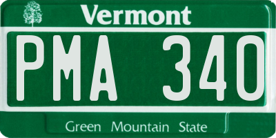 VT license plate PMA340