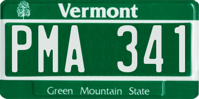 VT license plate PMA341