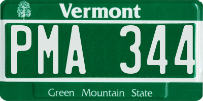 VT license plate PMA344