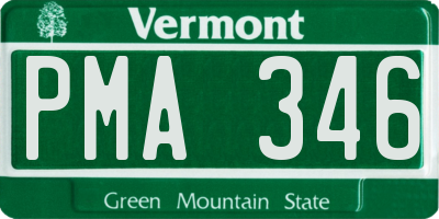 VT license plate PMA346
