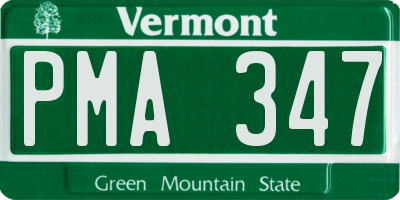 VT license plate PMA347
