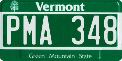 VT license plate PMA348