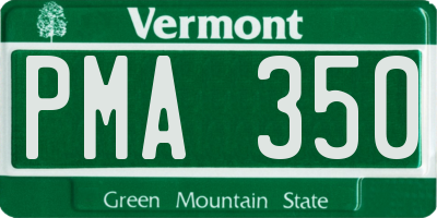 VT license plate PMA350