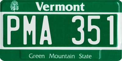 VT license plate PMA351