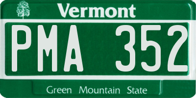 VT license plate PMA352
