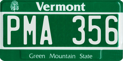 VT license plate PMA356
