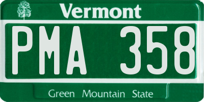 VT license plate PMA358