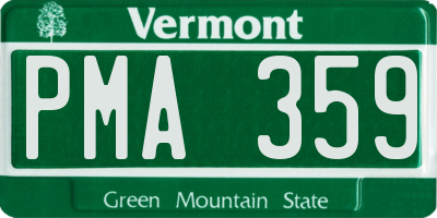 VT license plate PMA359