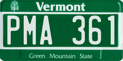 VT license plate PMA361