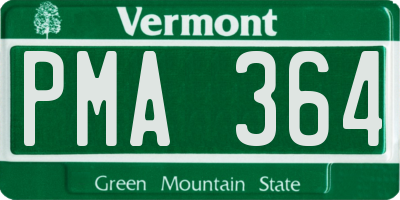 VT license plate PMA364