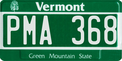 VT license plate PMA368