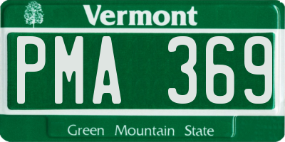VT license plate PMA369