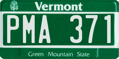 VT license plate PMA371