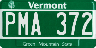 VT license plate PMA372