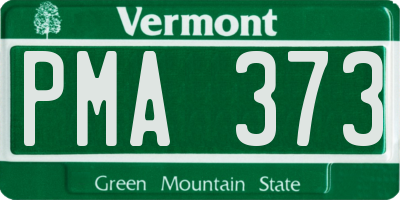 VT license plate PMA373