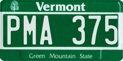 VT license plate PMA375
