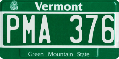VT license plate PMA376