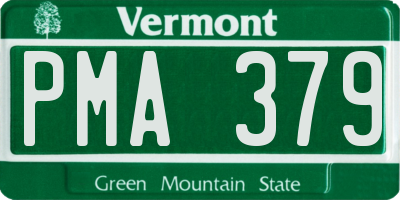 VT license plate PMA379