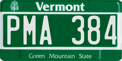 VT license plate PMA384
