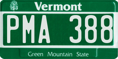 VT license plate PMA388