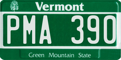 VT license plate PMA390