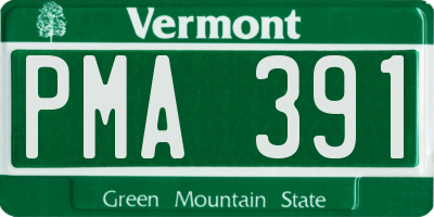 VT license plate PMA391
