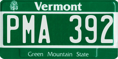 VT license plate PMA392