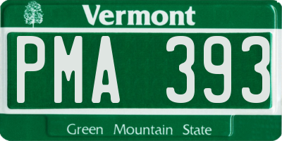 VT license plate PMA393
