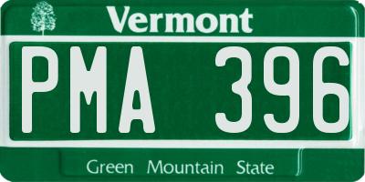 VT license plate PMA396