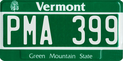 VT license plate PMA399