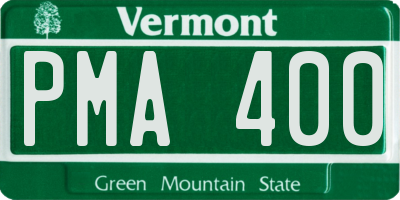 VT license plate PMA400