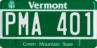 VT license plate PMA401
