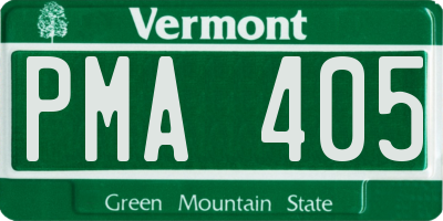 VT license plate PMA405